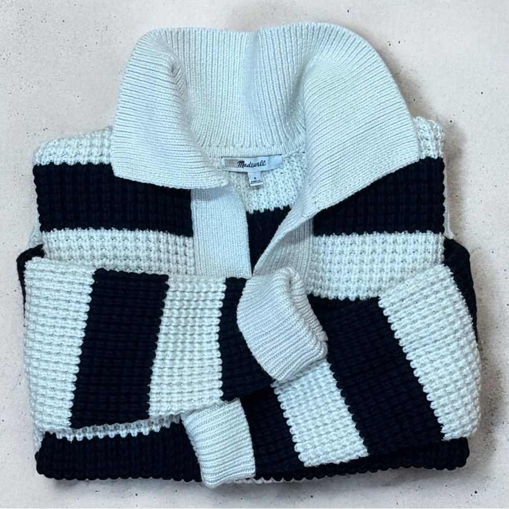 Madewell Blue and White heavy sweater